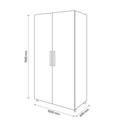 GoodHome Atomia Freestanding Matt Grey Oak Effect Particle Board Wardrobe (H)1925mm (W)1000mm (D)600mm - thumbnail 4
