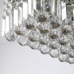 Homcom Modern Crystal Ceiling Light Square Chandelier For Home Office Silver - thumbnail 9