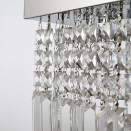 Homcom Modern Crystal Ceiling Light Square Chandelier For Home Office Silver - thumbnail 8