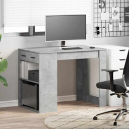 Berkfield Desk With Drawer And Shelf Concrete Grey 102X62X77.5 Cm Engineered Wood - thumbnail 3