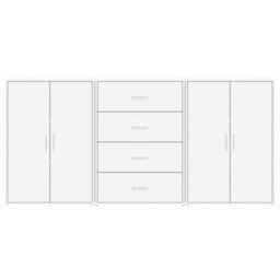 Berkfield Sideboards 3 Pcs White 60X31X84 Cm Engineered Wood - thumbnail 4