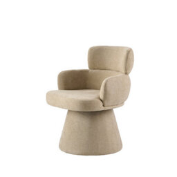 Fmd Furniture Zuno Sable Sculpted Swivel Dining Chair With Curved Arms - thumbnail 5