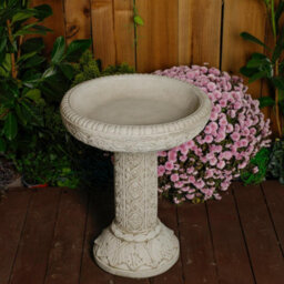 Small Ornate Stone Cast Roman Bird Bath - thumbnail 4