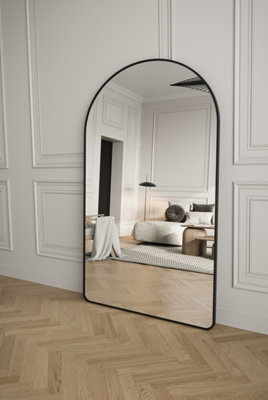 Mirrormaison - Jumbo Arkivo 200Cm X 100Cm - Extra Wide Full Length Arch Mirror - Black Frame