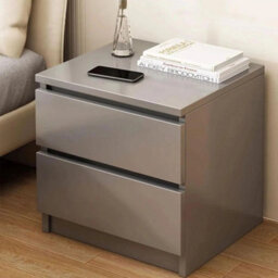 Grey Chest 2 Drawer Wooden Bedside Table Cabinet Bedroom Furniture Storage Nightstand - thumbnail 4