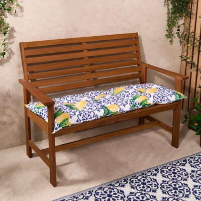 OHS Outdoor 2 Seater Bench Cushion Garden Furniture Seat, 40 X 110Cm - Lemon Tile - image 1