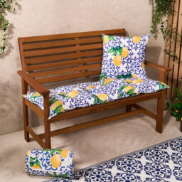 OHS Outdoor 2 Seater Bench Cushion Garden Furniture Seat, 40 X 110Cm - Lemon Tile - thumbnail 2
