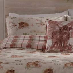 Dreams & Drapes Hanson Highland Cow Brushed Cotton Duvet Cover Set - thumbnail 2