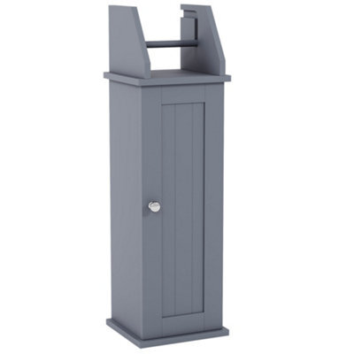 Lassic Bath Vida Toilet Roll Holder & Cupboard, Grey - image 1