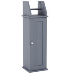 Lassic Bath Vida Toilet Roll Holder & Cupboard, Grey - thumbnail 1