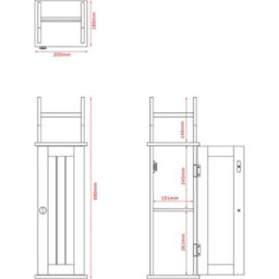 Lassic Bath Vida Toilet Roll Holder & Cupboard, Grey - thumbnail 3