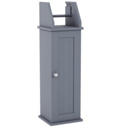Lassic Bath Vida Toilet Roll Holder & Cupboard, Grey - thumbnail 6