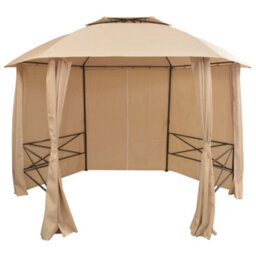 Berkfield Garden Marquee Pavilion Tent With Curtains Hexagonal 360X265 Cm - thumbnail 1
