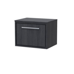 Hudson Reed Wall Hung 1-Drawer Vanity & Worktop, In-Frame Design, Graphite Grey Woodgrain, 605X460X449mm - thumbnail 2