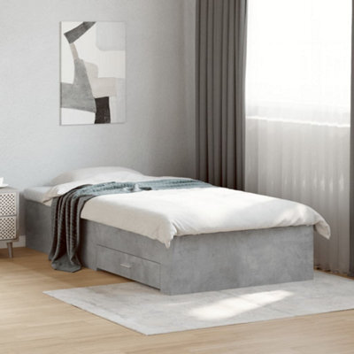 Berkfield Bed Frame With Drawers Without Mattress Concrete Grey 90X200 Cm - image 1