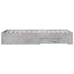 Berkfield Bed Frame With Drawers Without Mattress Concrete Grey 90X200 Cm - thumbnail 5