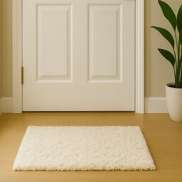 Uetian Cream Colour Small Shaggy Rug 60X110 Cm - Modern Living Room Area Rug Non Shedding Thick Pile Cream - thumbnail 1