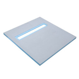 Insl8 Linear Wet Room Tile-On Shower Tray With Gold Grate Alternative Slots - 800 X 800 X 25mm - thumbnail 2