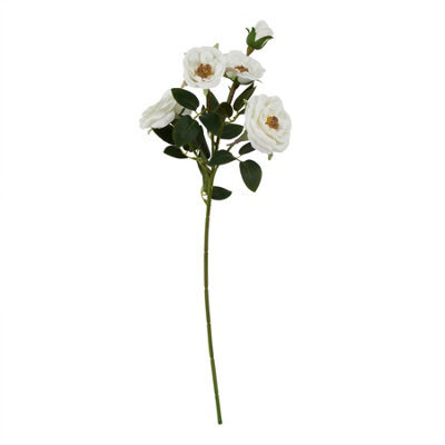 Hill Interiors The Natural Garden Collection Hedge Rose Artificial Flower White/green (One Size) - image 1