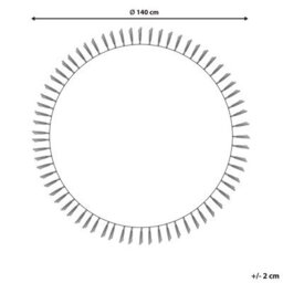 Beliani Aura Home 140Cm Round Beige Cotton Rug - Tufted With Fringe, Boho Style - thumbnail 4