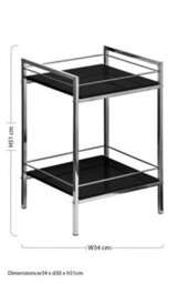 Orsina 2 Tier Black High Gloss Shelf Unit, Modern Black Shelving Unit, Open Design Small Shelving Unit, Storage Unit - thumbnail 2