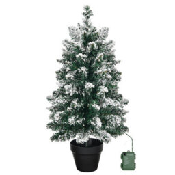 60Cm Mini Christmas Tree Flocked W/ 30 Led Lights Home Tabletop Decor Ornaments - thumbnail 1