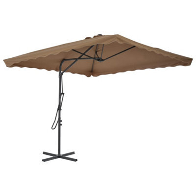 Berkfield Elegant Outdoor Parasol With Steel Pole 250X250 Cm Taupe - image 1