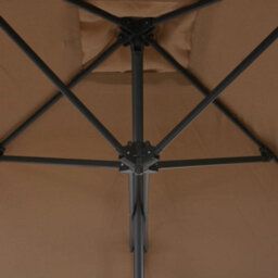 Berkfield Elegant Outdoor Parasol With Steel Pole 250X250 Cm Taupe - thumbnail 5