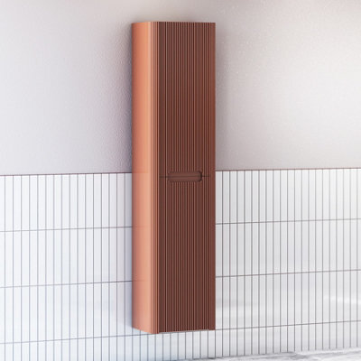 Royal Bathrooms Avenza 1500mm Terracotta Clay 2-Door Wall Hung Tall Boy Bathroom Cabinet Storage Cupboard Unit - image 1