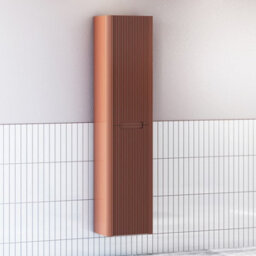 Royal Bathrooms Avenza 1500mm Terracotta Clay 2-Door Wall Hung Tall Boy Bathroom Cabinet Storage Cupboard Unit - thumbnail 1