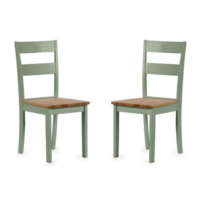 Oakham Westbury Elegant Sage Green And Natural Dining Chairs - Set Of 2 - image 1