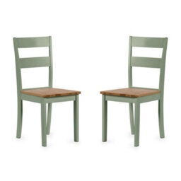 Oakham Westbury Elegant Sage Green And Natural Dining Chairs - Set Of 2 - thumbnail 1