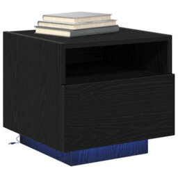 Walplus Bedside Cabinet 2 Pcs Black Oak 40 X 39 X 37 Cm Engineered Wood - thumbnail 3