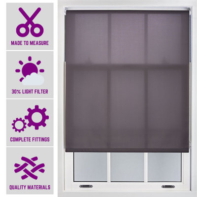 Furnished Made To Measure Day Light Roller Blinds - Dark Grey Roller Blind For Windows And Doors (W210Cm (L)210Cm - image 1
