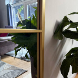 Jōbū Jobu Home - Kyo - Full Length Gold Metal Rectangle Lattice Grid Mirror - 150Cm X 60Cm - thumbnail 6