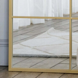 Jōbū Jobu Home - Kyo - Full Length Gold Metal Rectangle Lattice Grid Mirror - 150Cm X 60Cm - thumbnail 3