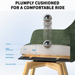Longtoo Set Of 2 Swivel Dining Chairs , Swivel Upholstered Chairs With Armrests And Wooden Legs, Green - thumbnail 5