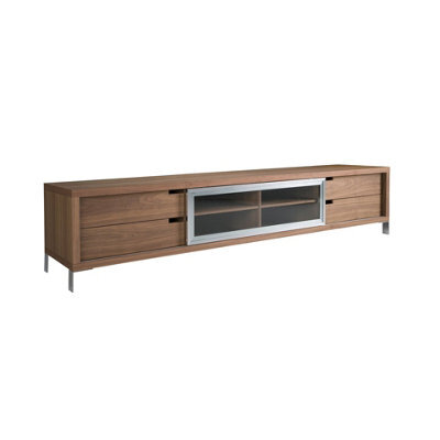 Angel Cerda Modern Walnut And Chrome Tv Stand With Storage - image 1