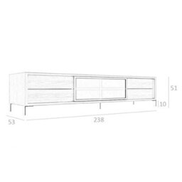 Angel Cerda Modern Walnut And Chrome Tv Stand With Storage - thumbnail 7