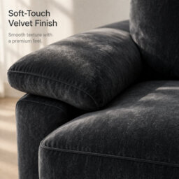 SquareBoxx Venossa L Shaped Corner Sofa With Chaise Lounge A 4 Seater Modern Jumbo Cord Sofa, Deep Seat Comfort, Plush Cushions & Chrome Legs - thumbnail 6