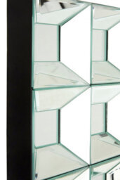 Orsina Multi Glass Bevelled Wall Mirror, Contemporary Geometric Mirror With 24 Mirrored Glass Squares, Black Frame - thumbnail 3