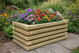 Rectangle Wooden Tiered Garden Planter (Phoebe Range) 80Cm X 40Cm 38Cm High - thumbnail 1