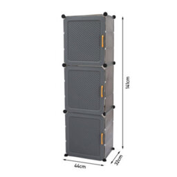 Living And Home Dark Grey Home Entryway Large Capacity Multi-Layer Shoe Cabinet 44X32X141Cm - thumbnail 6