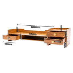 Wooden Desk Organizer With Drawers Office Supplies Computer Desktop Tabletop - thumbnail 2