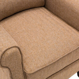 More4Homes Eaton Wing Back Fireside Herringbone Fabric Recliner Armchair Sofa Chair Reclining Cinema (Herringbone Beige) - thumbnail 5