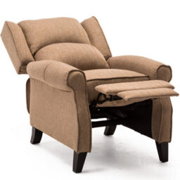 More4Homes Eaton Wing Back Fireside Herringbone Fabric Recliner Armchair Sofa Chair Reclining Cinema (Herringbone Beige) - thumbnail 4