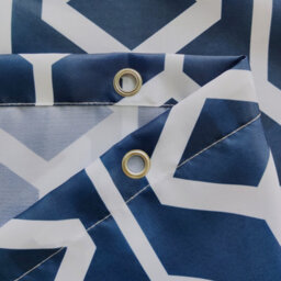Neel Blue Shower Curtain With Hooks, Water-Resistant Polyester Fabric, 180Cm X 200Cm - thumbnail 4