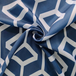 Neel Blue Shower Curtain With Hooks, Water-Resistant Polyester Fabric, 180Cm X 200Cm - thumbnail 3