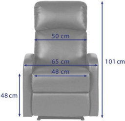 Evre Recliner Faux Leather Arm Chair With Adjustable Leg Rest And Reclining Functions - Black - Free Next-Day Delivery - thumbnail 5