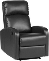 Evre Recliner Faux Leather Arm Chair With Adjustable Leg Rest And Reclining Functions - Black - Free Next-Day Delivery - thumbnail 2